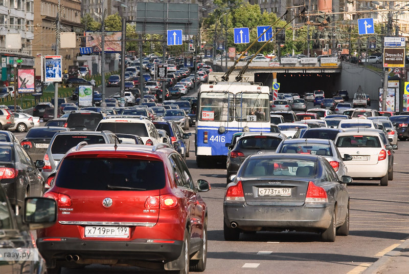 пробка в Москве на Садовом кольце